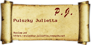 Pulszky Julietta névjegykártya